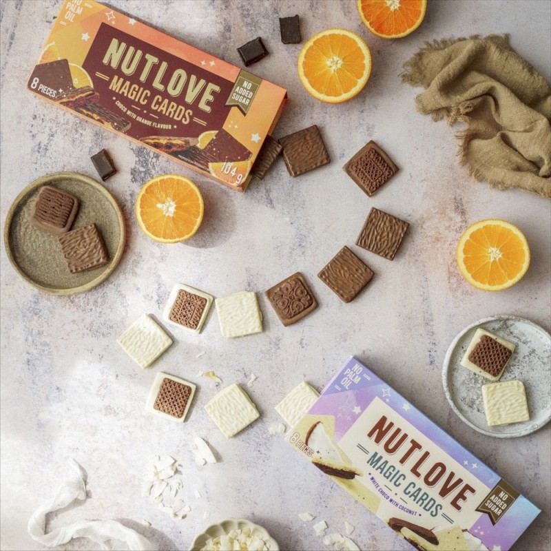 AllNutrition Nutlove Magic Cards 104 g - Valge šokolaad kookospähkliga foto